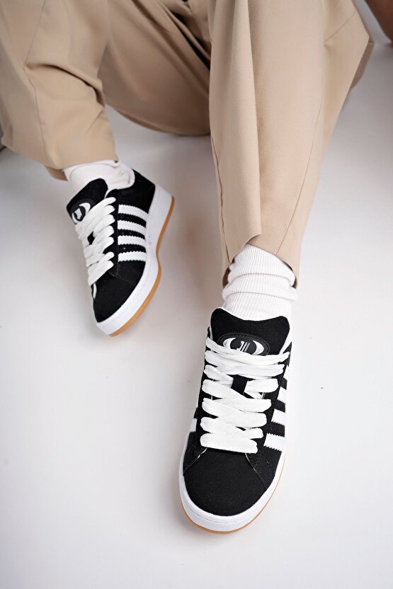 Unisex Siyah Beyaz Sneaker Spor Ayakkabı