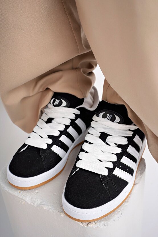 Unisex Siyah Beyaz Sneaker Spor Ayakkabı