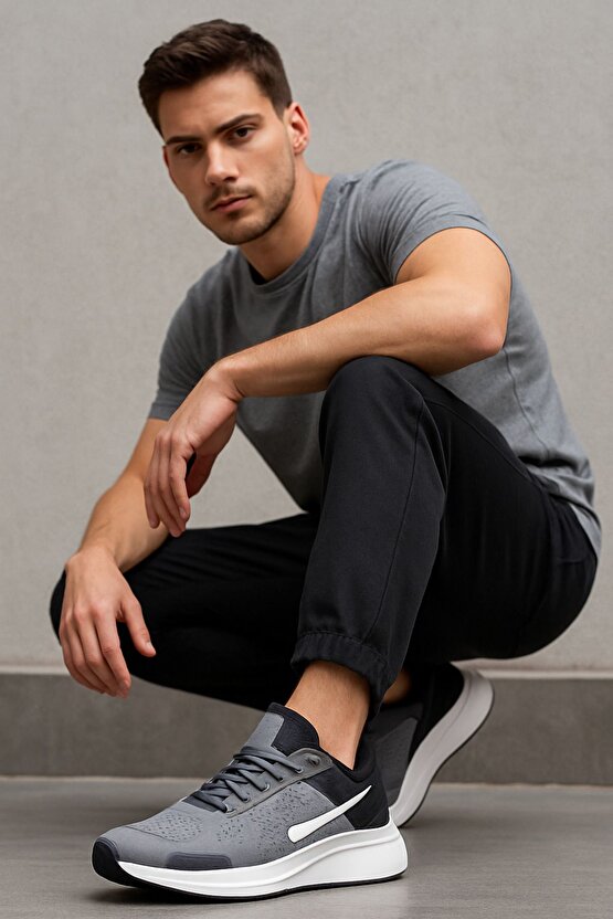 taban kalın gri spor ayakkabı erkek spor ayakkabı sneaker ayakkabı bez spor kadın spor