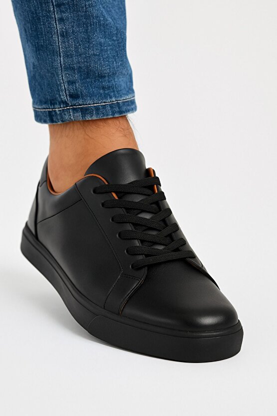 düz taban siyah erkek klasik spor sneaker ayakkabı erkek klasik ayakkabı