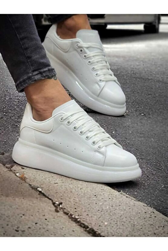 Erkek Bağcıklı Air Balon Kalın Yüksek Taban Ortopedik Günlük Klasik Spor Ayakkabı Sneakers