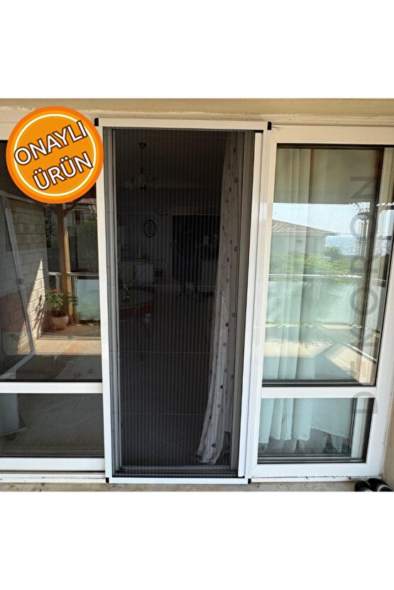 Plise Pileli Sürgülü Sineklik 0-90 X 0-210 Cm, Ahşap Kapı ,pimapen Kapı )pilise