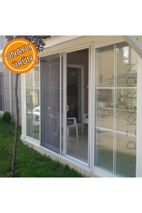 Plise Pileli Sürgülü Sineklik 0-90 X 0-210 Cm, Ahşap Kapı ,pimapen Kapı )pilise