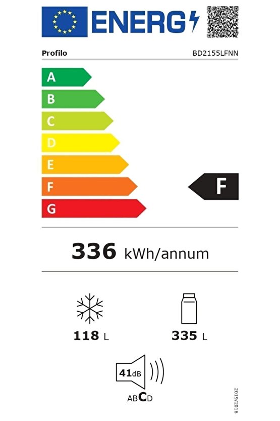 Bd2155lfnn F Enerji Sınıfı 453 Lt Nofrost Üstten Donduruculu Buzdolabı