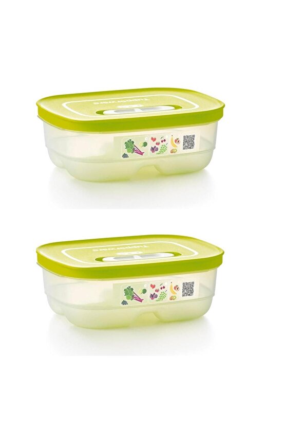 Sera Serisi Kısa Gövdeli Buzdolabı Saklama Kabı Limon 2li Set 800 ml