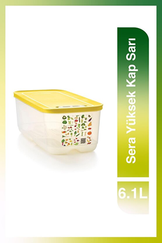 Sera Serisi Sarı Yüksek Gıda Saklama Kabı 6.1 Lt