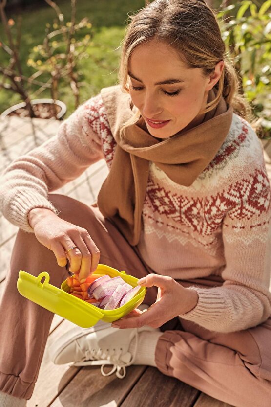 Eco Büyük Taşıma Kabı Limon Yeşil 550 ml Pratik ve Şık Tasarım