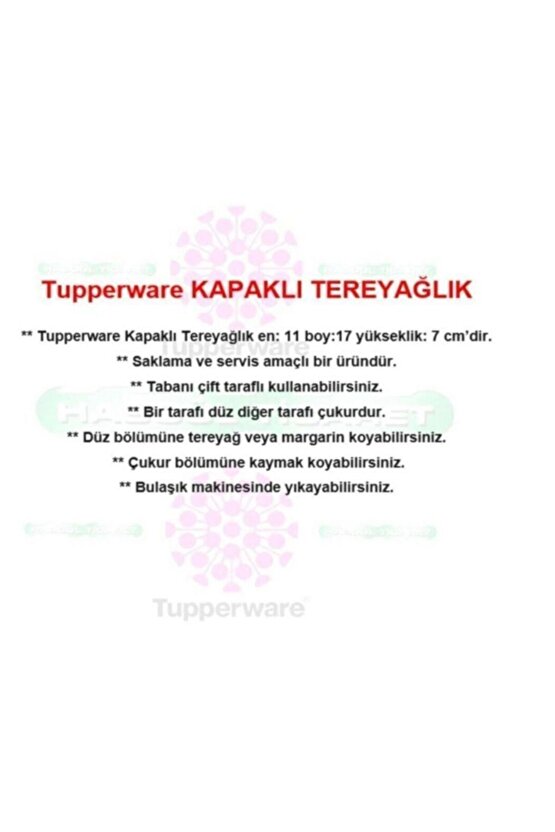Kapaklı Tereyağlık Eko Tereyağ Margarin Saklama Kabı Hsgl Beyaz