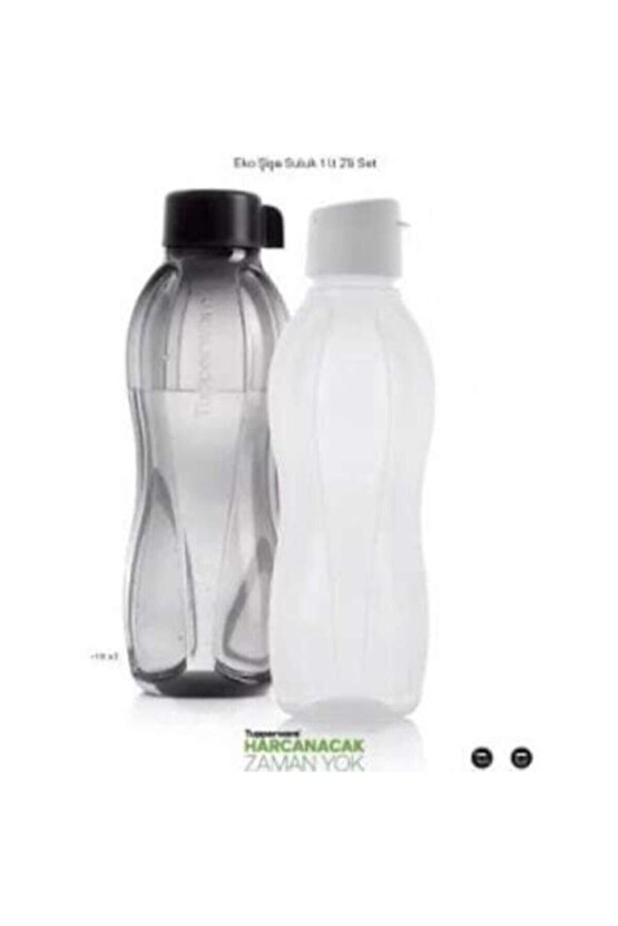 Siyah Beyaz Şişe Suluk 1litre 2li