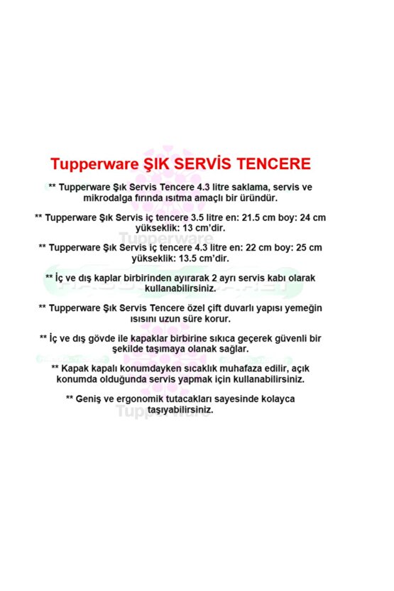 Şık Servis 4.3 lt Mikrodalga Fırın Isıtma Tenceresi