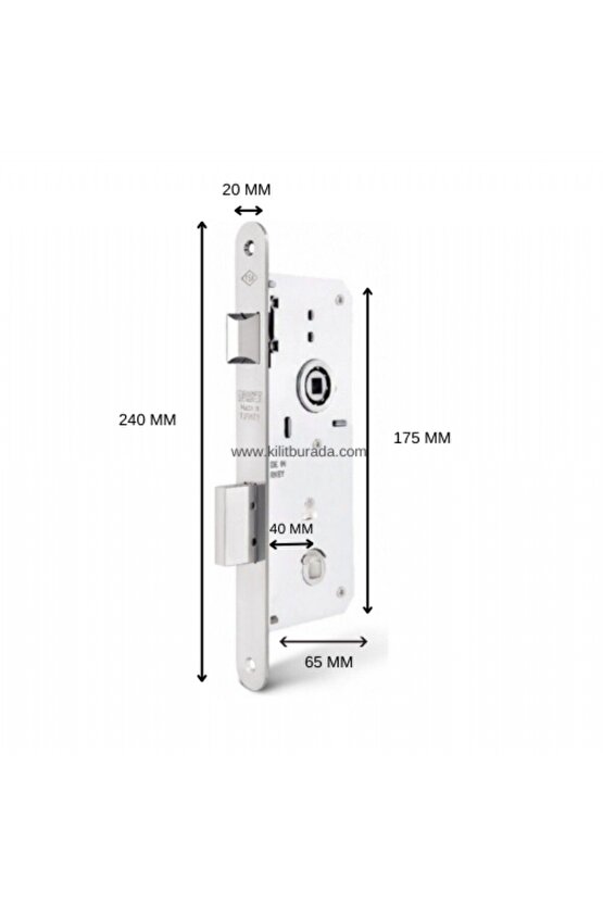Gömme Kilit WC Oval 20 Mm Aynalı 40 Mm