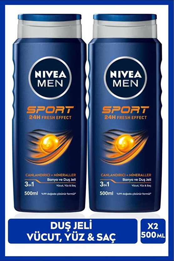 Men Sport Duş Jeli 500 Ml 2li