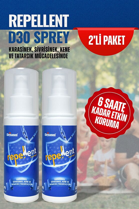 Sivrisinek Kovucu Sinek İlacı Kene İlacı Karasinek Yakarca Sinek Kovucu 2li Su Bazlı Repellent D30