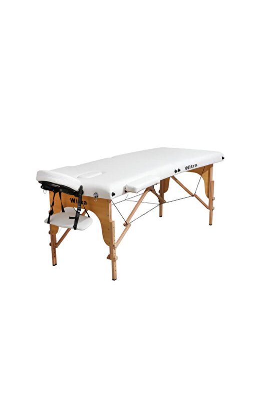 250 Kg Taşıma Kapasiteli | Taşınabilir | Katlanabilir 3 Parçalı Beyaz Masaj Yatağı