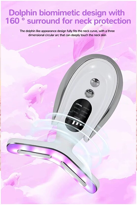 Yeni Nesil 7 Modlu LED Işıklı & EMS Mikro Akımlı Yüz Masaj Kırışıklık Gıdık Giderici Güzellik Cihazı