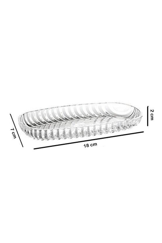 2li Oval Balık Sırtı Çerez Meyve ve Meze Sunum Tabağı Kahvaltı Sunum Kayık Tabak Servis Tabağı17x7cm