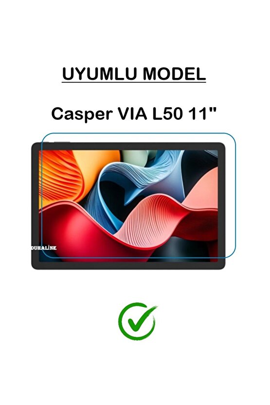 Casper VIA L50 11 için Uyumlu Standlı Tablet Kılıfı + NANO Kırılmaz Ekran Koruyucu+Dokunmatik Kalem