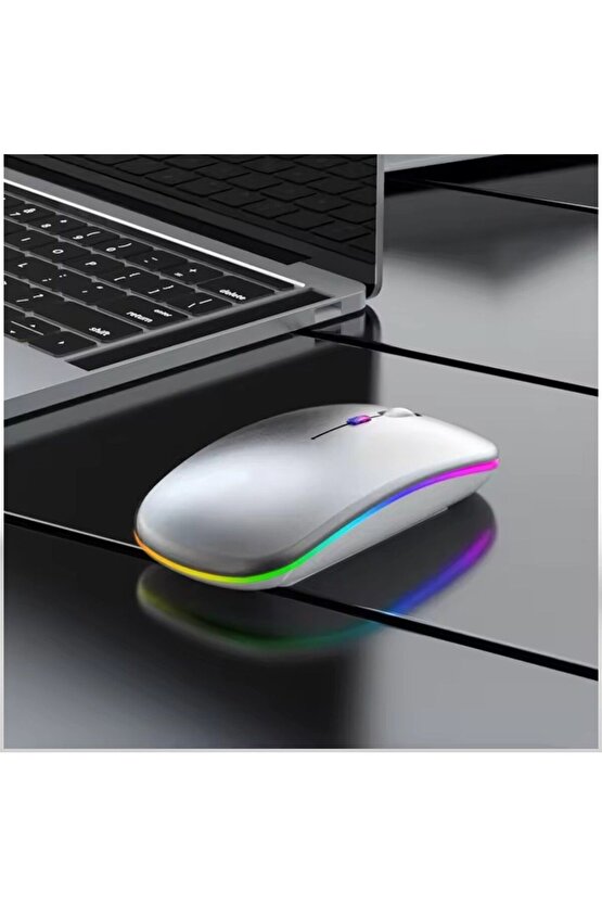 Lenovo Tab M11 ve K11 11 Tablet İçin Uyumlu RGB LED Işıklı Bluetooth+2.4Ghz Kablosuz Şarjlı Mouse