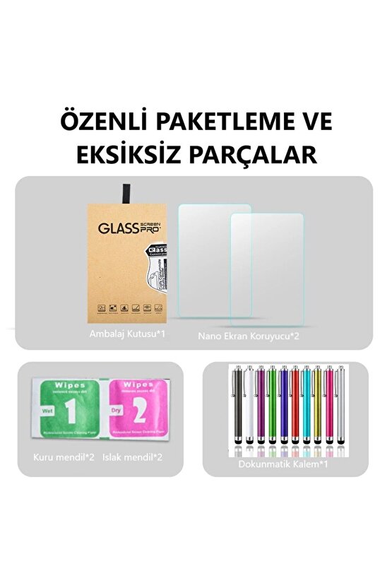 2 ADET Vorcom Ultrapad PRO 10.36 Tablet İçin Tam Uyumlu Ekran Koruyucu Cam Nano HD Esnek Kırılmaz