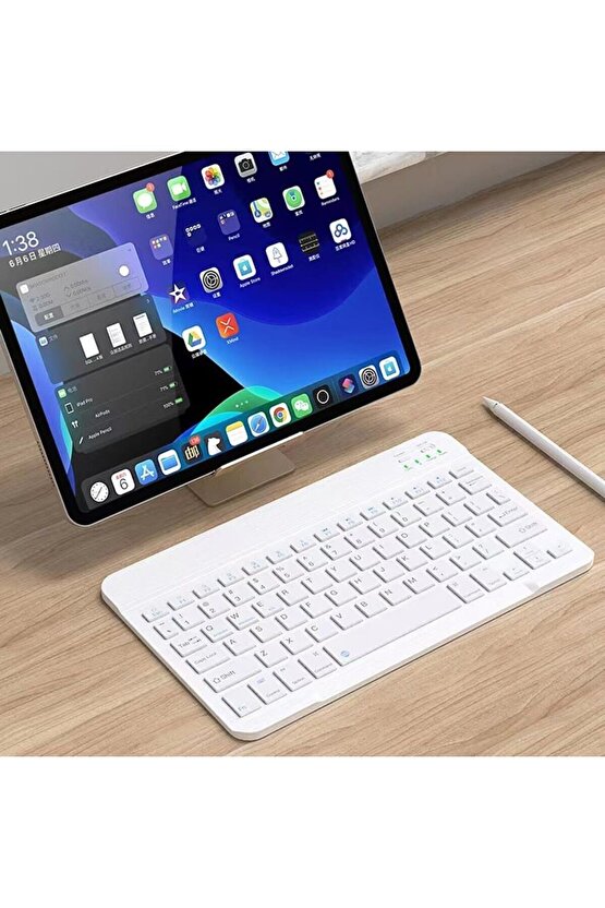 Hometech Alfa 10YC PRO 10.1 Tablet İçin Uyumlu Slim Şarjlı Türkçe Bluetooth Klavye ve Mouse Seti