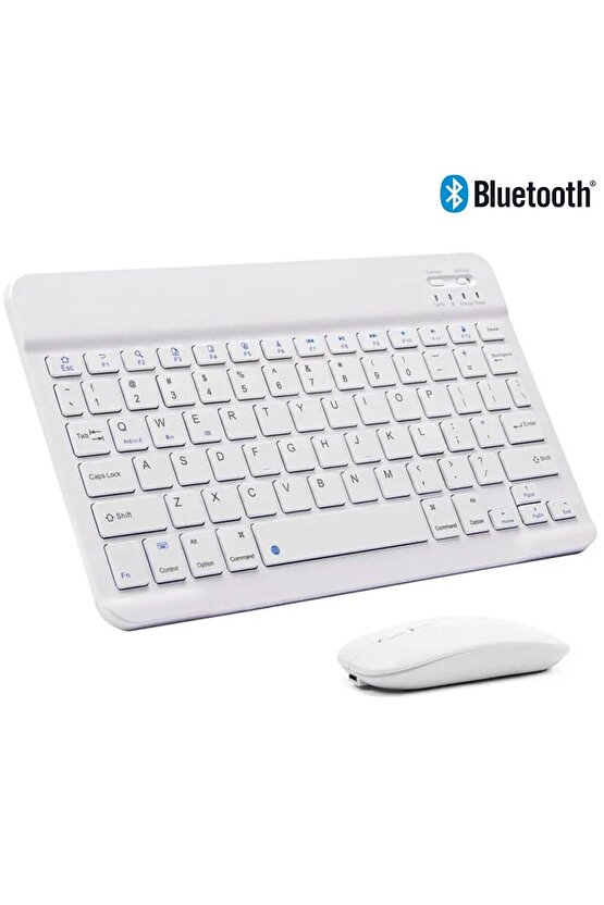 Hometech Alfa 10YC PRO 10.1 Tablet İçin Uyumlu Slim Şarjlı Türkçe Bluetooth Klavye ve Mouse Seti