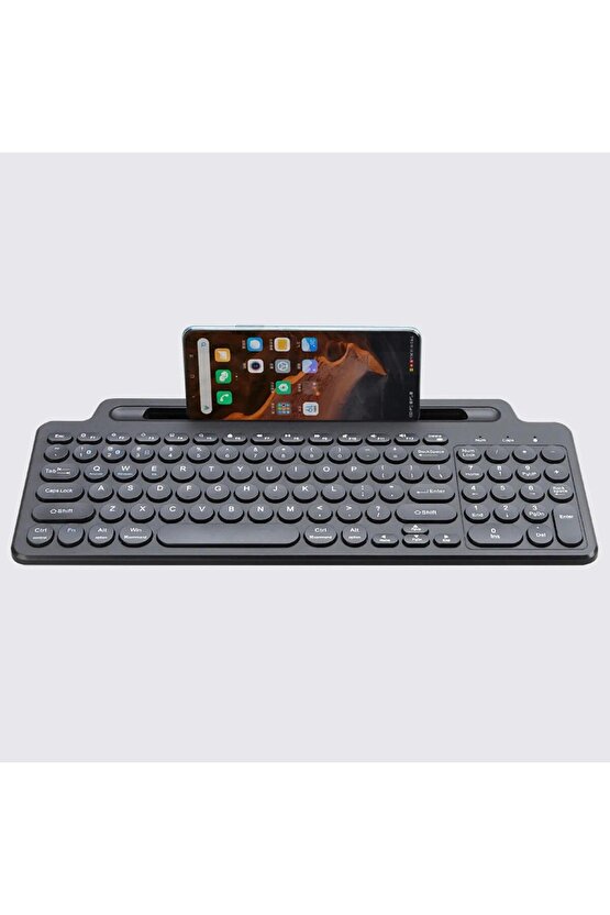 Bluetooth&Wireless Kablosuz Standlı Klavye Tablet Telefon Pc Tv Laptop Mac Uyumlu Numerik Sessiz Tuş