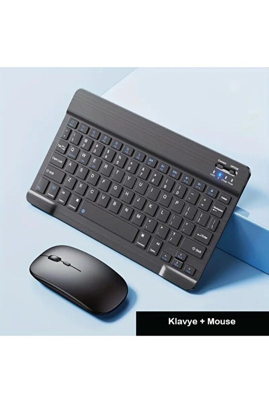TCL TAB 10 Gen2 10.4 Tablet Uyumlu Slim Şarjlı Bluetooth Klavye ve Mouse Seti
