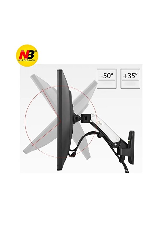 BenQ Zowie XL2411K 24 Monitör NB F120 Güçlendirilmiş Amortisörlü Hareketli Duvar Askı Aparatı