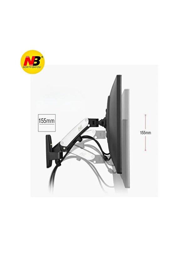 BenQ Zowie XL2411K 24 Monitör NB F120 Güçlendirilmiş Amortisörlü Hareketli Duvar Askı Aparatı