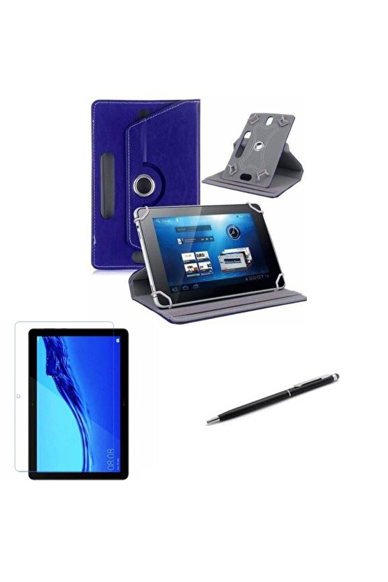 Lenovo Tab M10 TB-X306F 10.1Standlı Tablet Kılıfı+ Kırılmaz Ekran Koruyucu+Dokunmatik Kalem