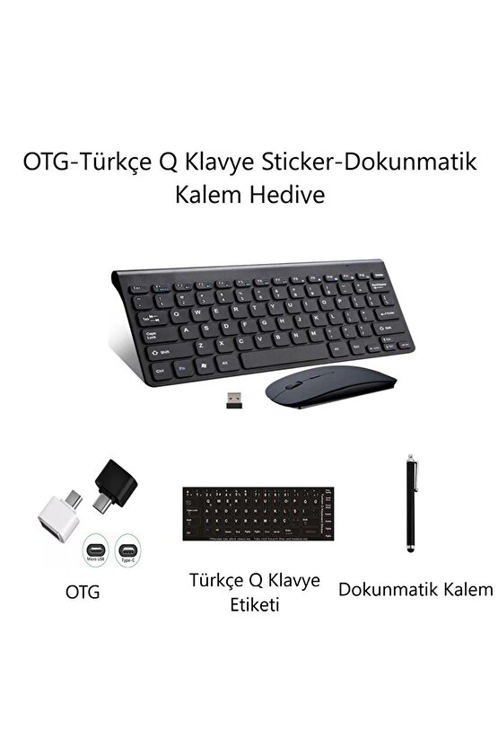 GTX Jaculus Spreadtrum 10.4 Tablet Uyumlu Kablosuz Taşınabilir Q Klavye Ve Mouse Set Siyah