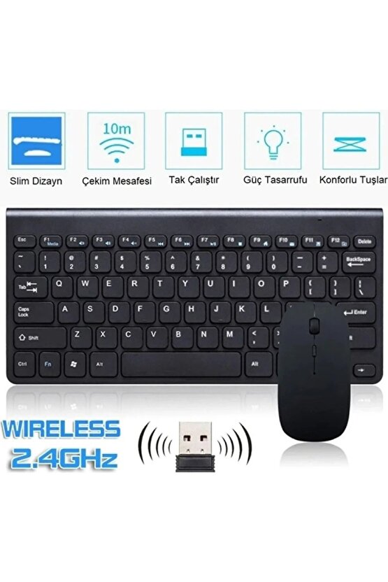 GTX Jaculus Spreadtrum 10.4 Tablet Uyumlu Kablosuz Taşınabilir Q Klavye Ve Mouse Set Siyah