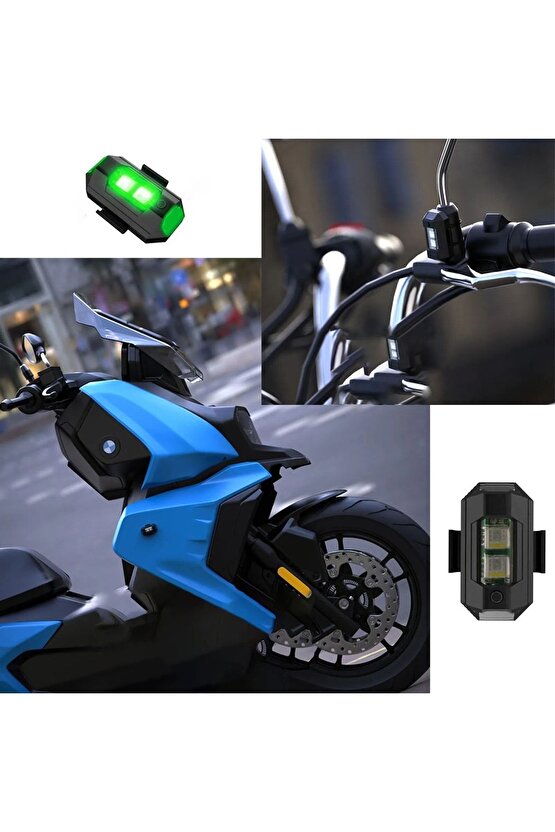 7 Renk Mini Led Şarjlı 45w Dron Scooter Bisiklet Motorsiklet Araba Çakarlı Led Uyarı Işığı 2 Adet