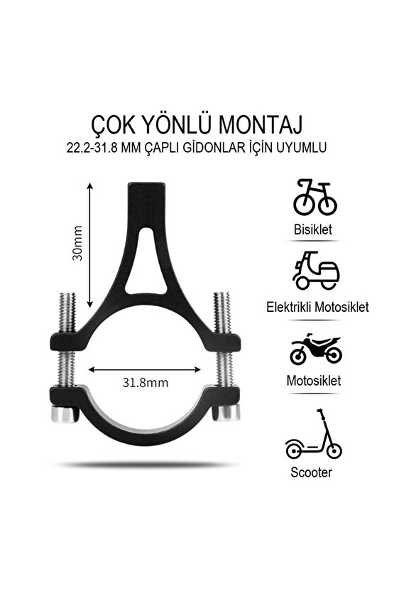 Xiaomi Mi Scooter Için Metal Vidalı Alüminyum Güçlü Gidon Telefon Tutucu