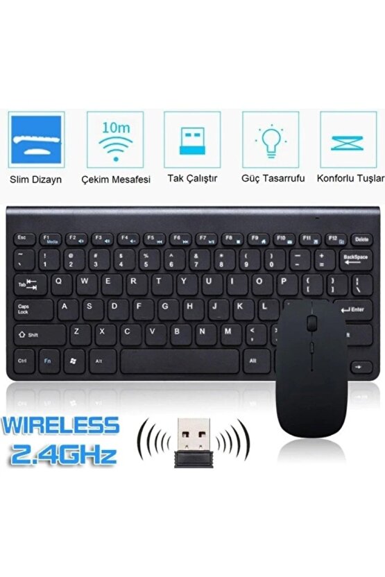 Samsung Galaxy Tab A7 Sm-t500 10.4 Uyumlu Kablosuz Taşınabilir Q Klavye Ve Mouse Set Beyaz