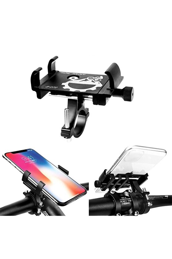 Paslanmaz Alüminyum Telefon Tutucu Bisiklet Motosiklet Scooter Dağ bisikleti Gidon Standı