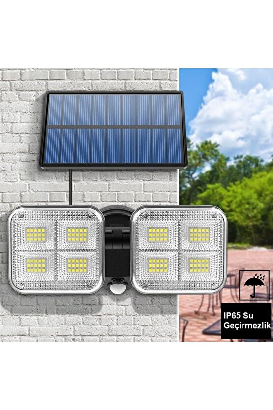 Solar Led Hareket Sensörlü Bahçe Aydınlatması Su Geçirmez 120 Ledli Güneş Enerjili Lamba