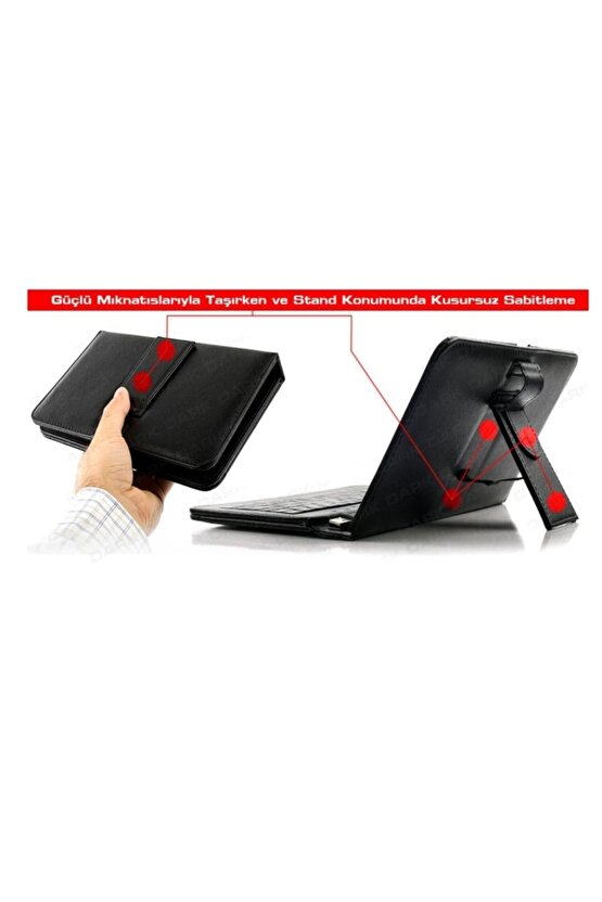Tcl 10 Tab Max 10.3 Uyumlu Klavyeli Tablet Kılıfı + Dokunmatik Kalem