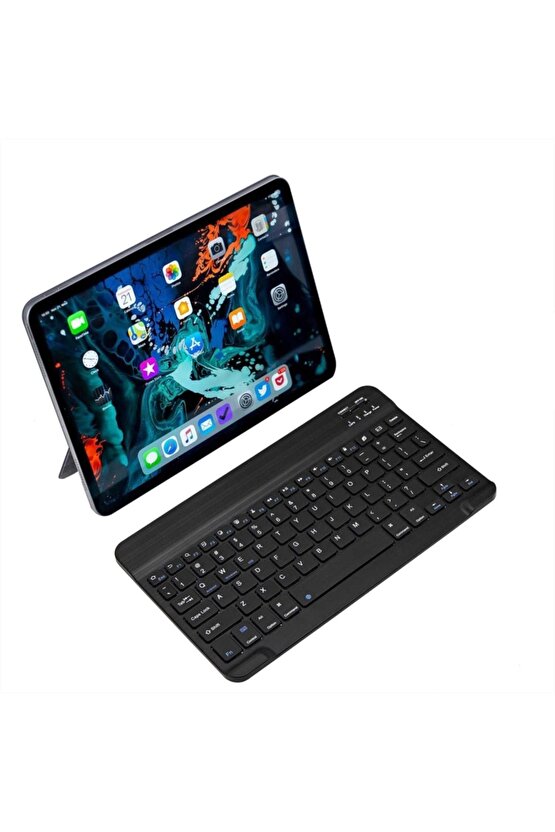 Galaxy Tab Active 3 T577 Uyumlu Bleutooth Tablet Klavyesi Mini Slim Şarjlı Kablosuz