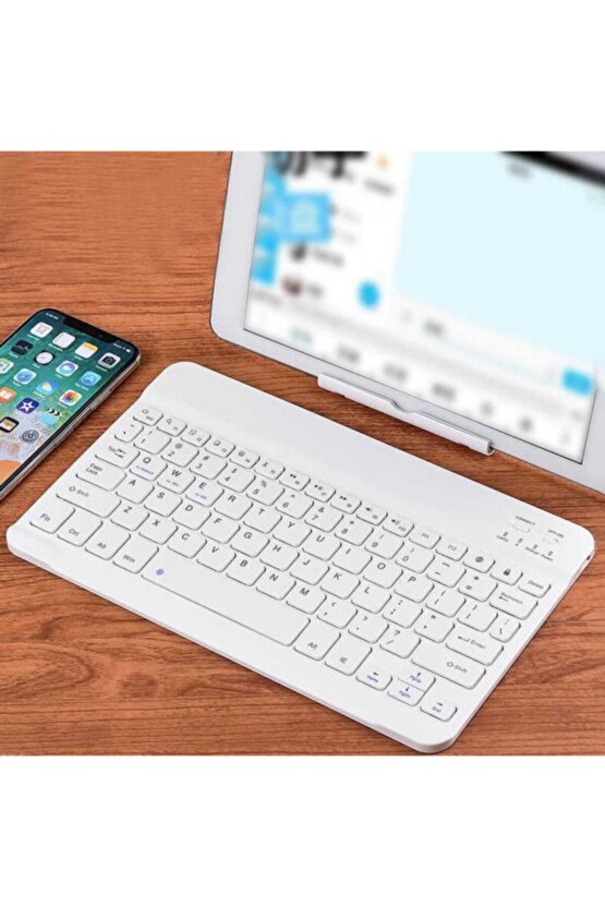 Hometech Alfa 7lm 7 Uyumlu Bleutooth Tablet Klavyesi Mini Slim Şarjlı Kablosuz Klavye