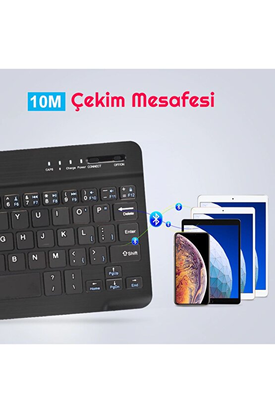 Ipad 9.nesil Mk2k3tu Pro 5 10.2 Tablet Uyumlu Slim Şarjlı Bluetooth Türkçe Klavye Ve Mouse Seti