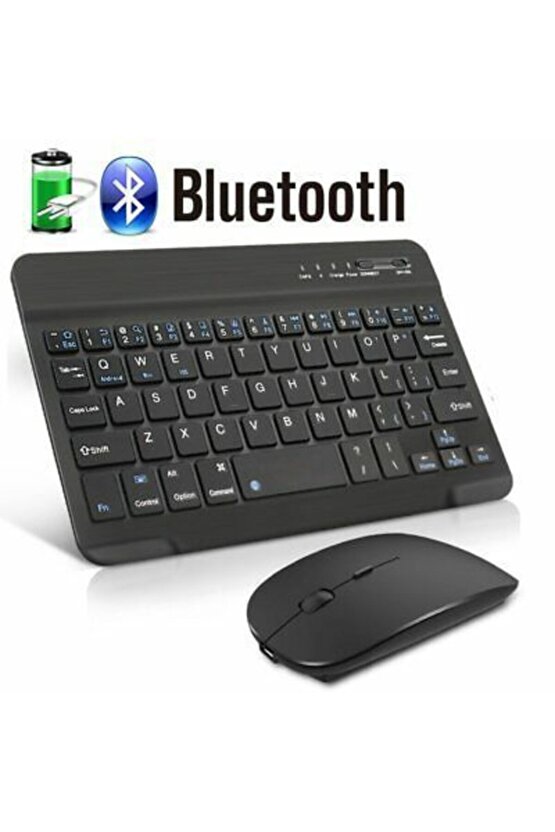 Apple Ipad 8. Nesil A2270-a2428 10.2 Tablet Için Uyumlu Slim Şarjlı Bluetooth Klavye Ve Mouse Seti
