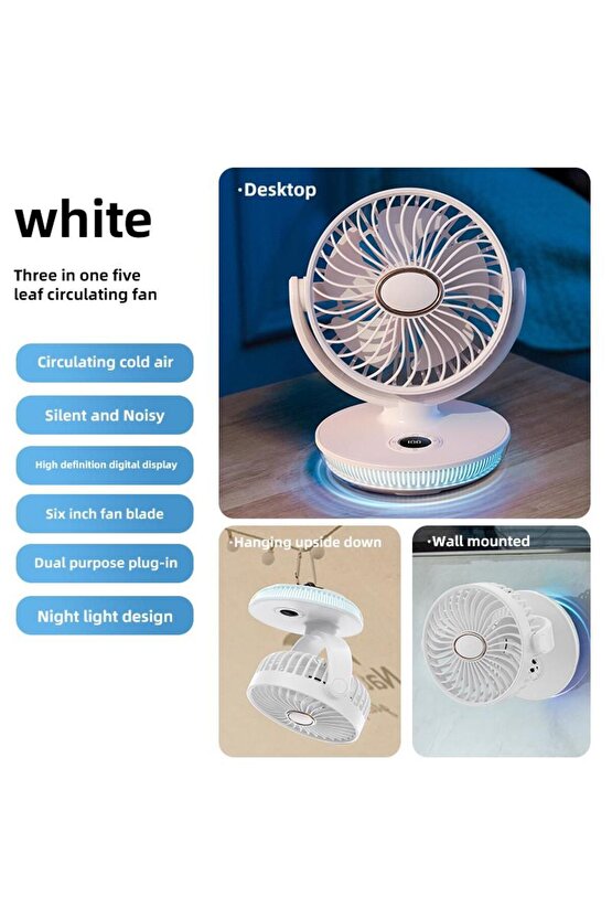 ŞARJLI MASAÜSTÜ MİNİ KLİMA SERİNLETİCİ FAN RGB LED IŞIKLI VANTİLATÖR ASKILI FAN