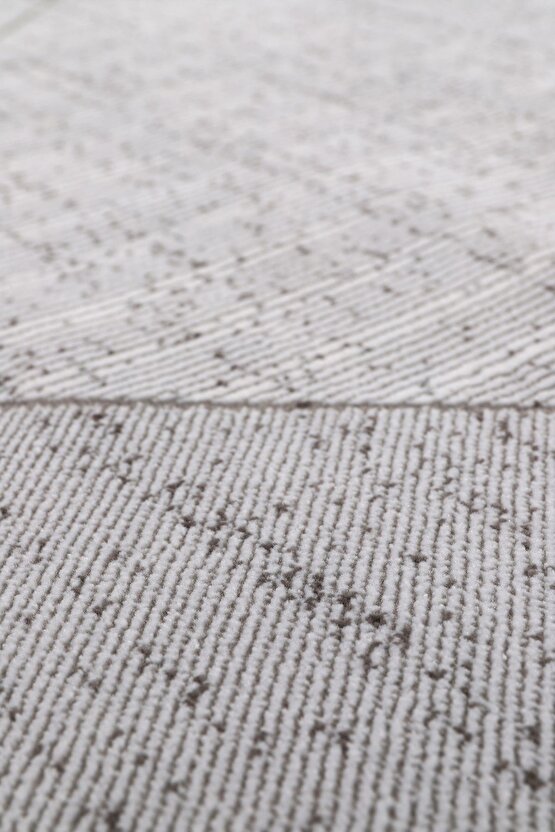 Bambu Saten Halı Kilim Salon Mutfak Koridor Yolluk Dokuma Makine Halısı Petra 4 Gri