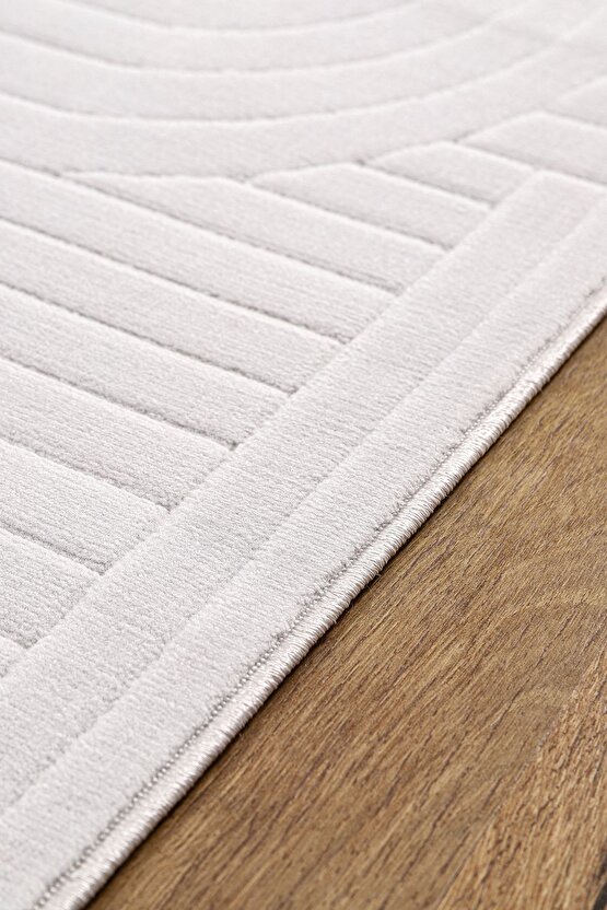 Bambu Saten Parlak Tüylü Yumuşak Kadife Halı Hav Tüy Vermez Taç Gri