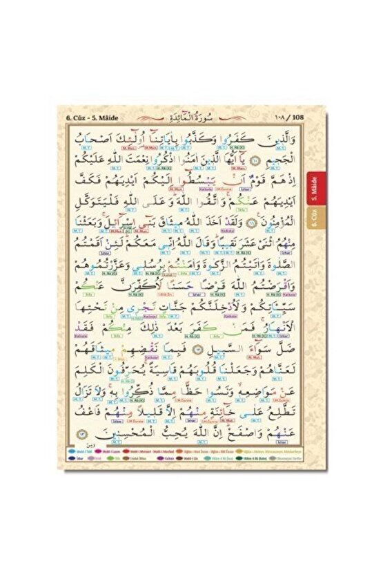 Kuran-ı Kerim Satır Altı Tecvidli Rahle Boy (Kod: 176) & Bilgisayar Hatlı, Kolay Okunuşlu, Fihri...