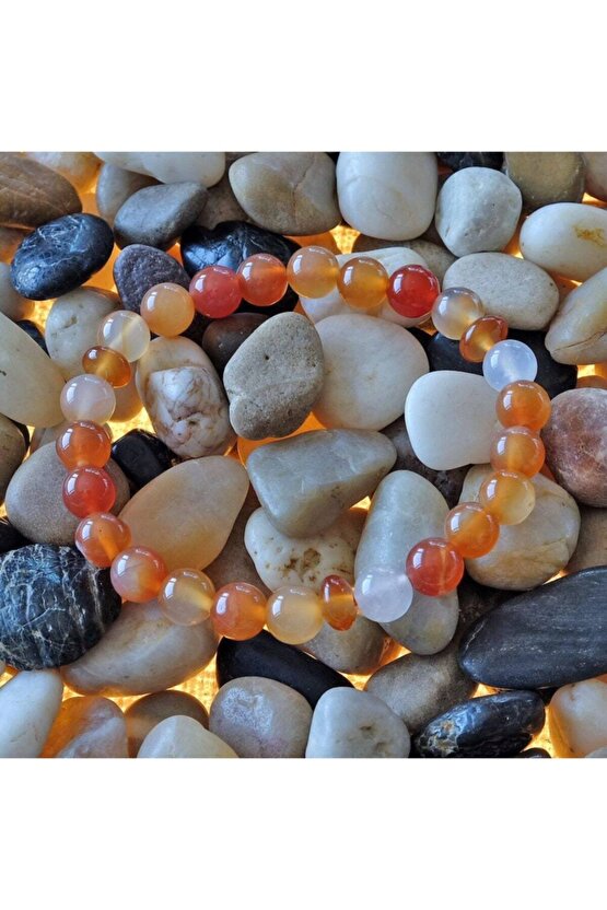 Yaratıcılık • Ilham • Tutku Için Bileklik (17 Cm Boy) - Doğal Carnelian Taşı