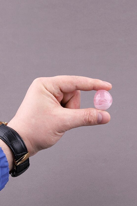 Pembe Kuvars Doğal Taş Tamburlanmış Parça