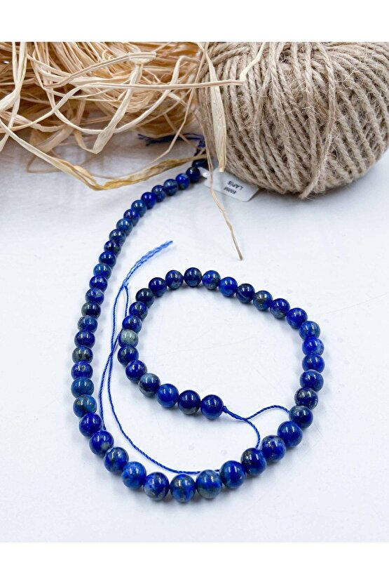 Lapis Lazuli Küre Kesim 8 Mm Doğal Taş Dizi