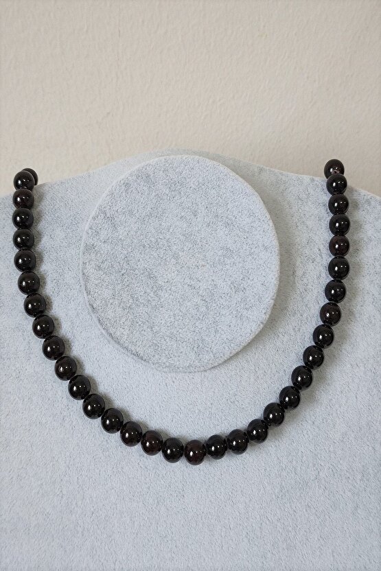 Sertifikalı 8 Mm Lal Granat Garnet Doğaltaş Kolye
